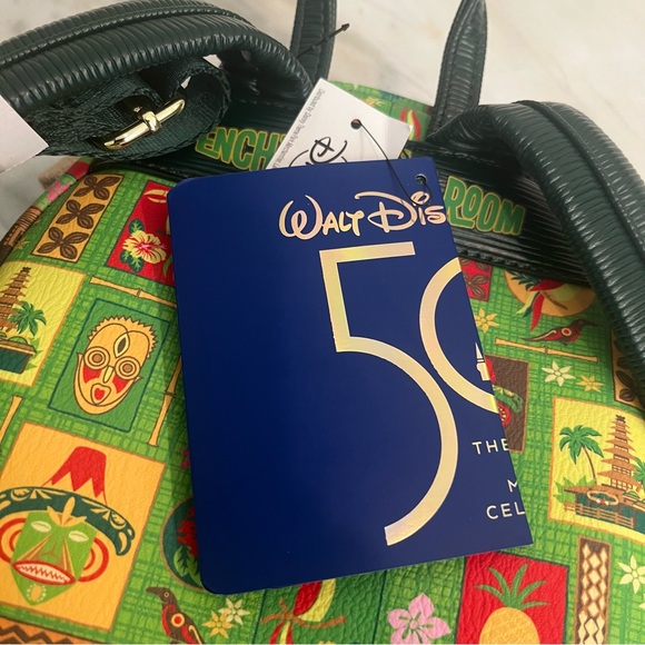 LOUNGEFLY NWT DISNEY PARKS MICKEY MAIN ATTRACTION ENCHANTED TIKI ROOM BACKPACK - Picture 5 of 9